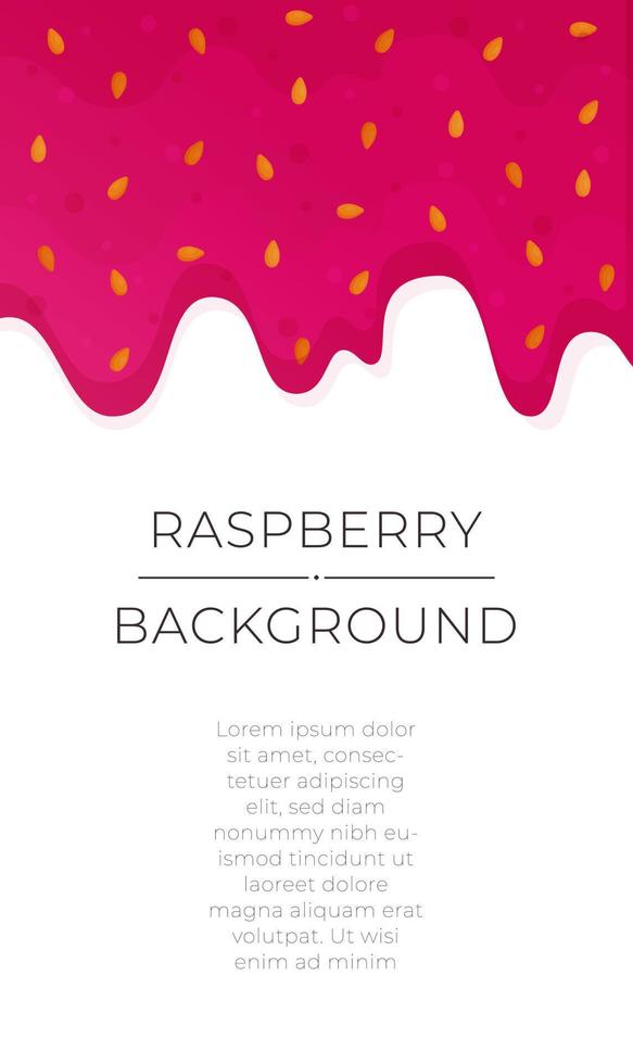Vector illustration of raspberry jam background. Seamless dripping sweet red jam.