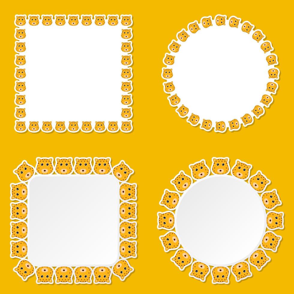 Leopard with frame for banner, poster, and greeting card vector