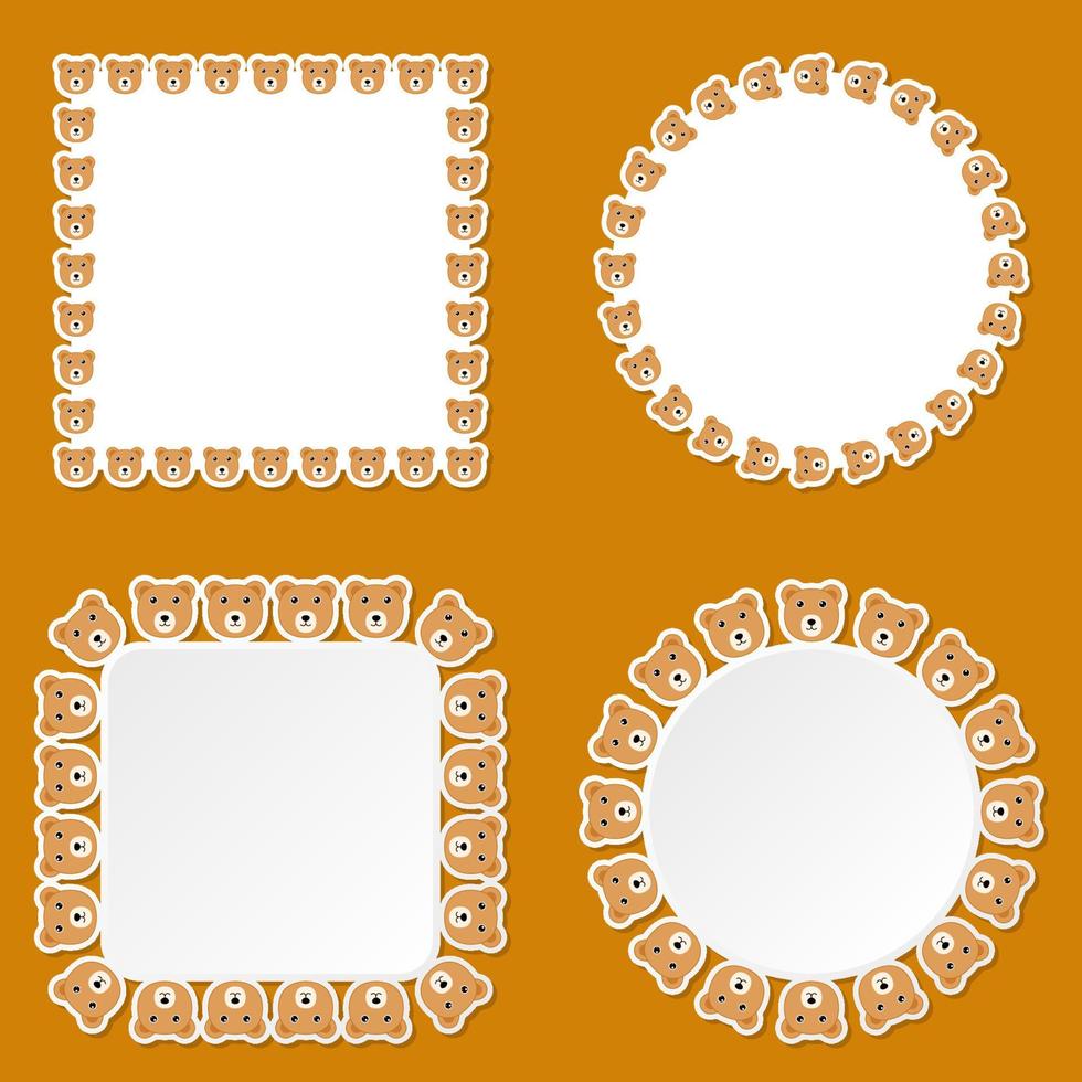 Bear with frame for banner, poster, and greeting card vector