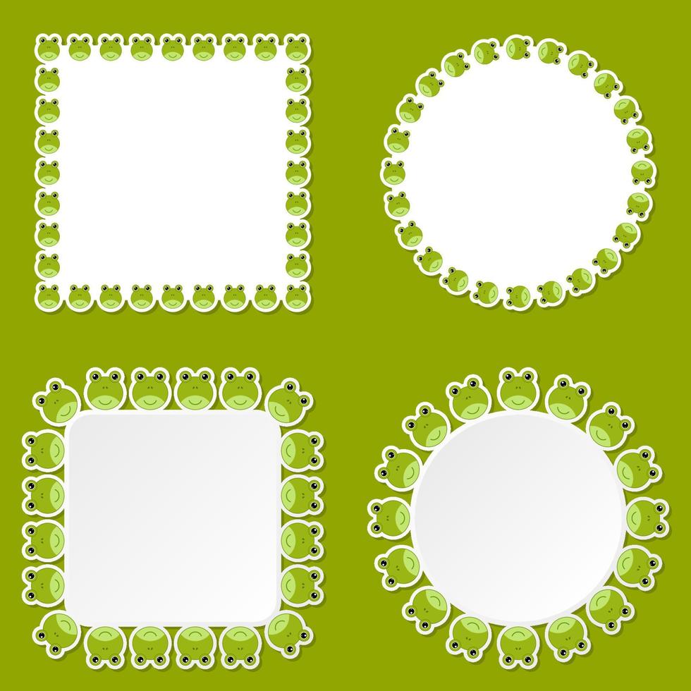 Frog with square frame for banner, poster, and greeting card vector