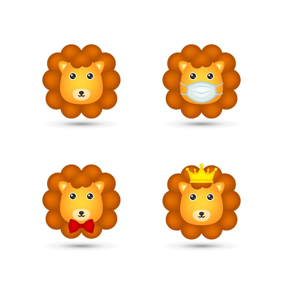 Lion head on white background vector