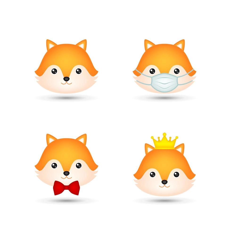 Fox head on white background vector