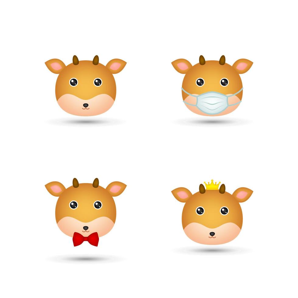 Deer head on white background vector