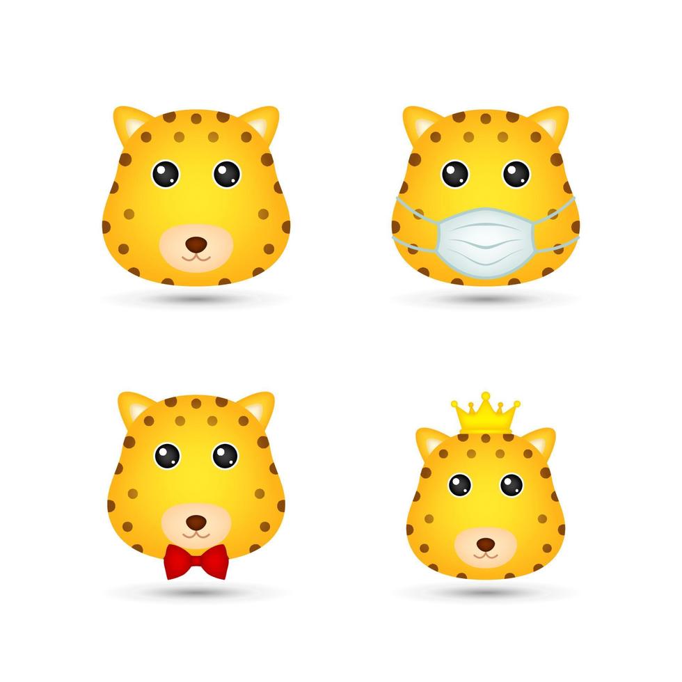 Leopard head on white background vector