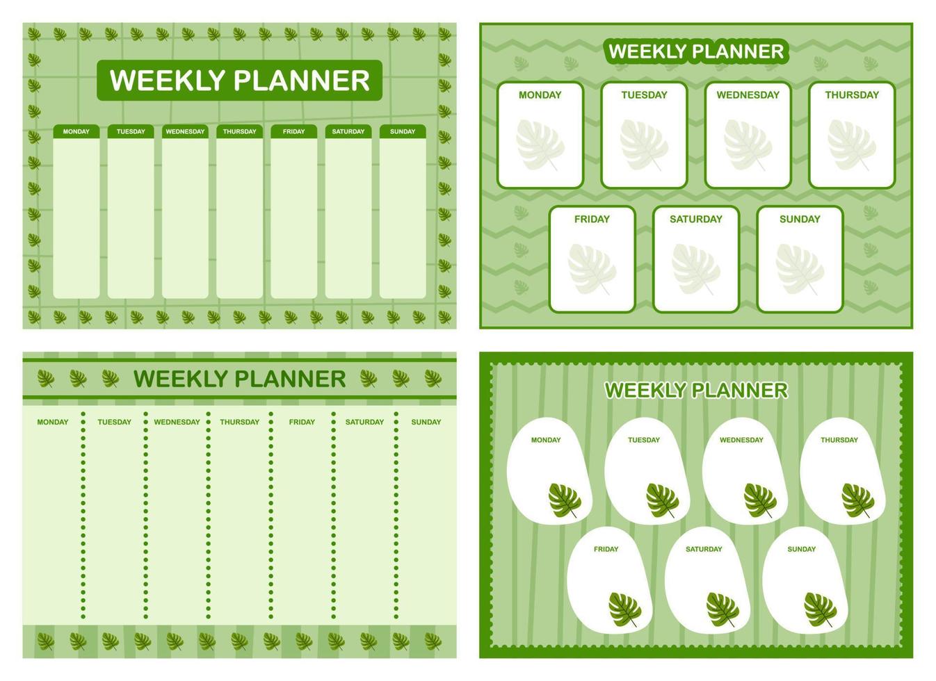 planificador semanal, plantilla de diseño de horario para niños vector