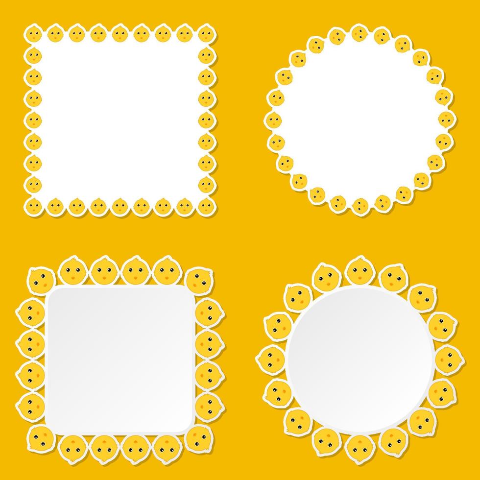Chicken with frame for banner, poster, and greeting card vector