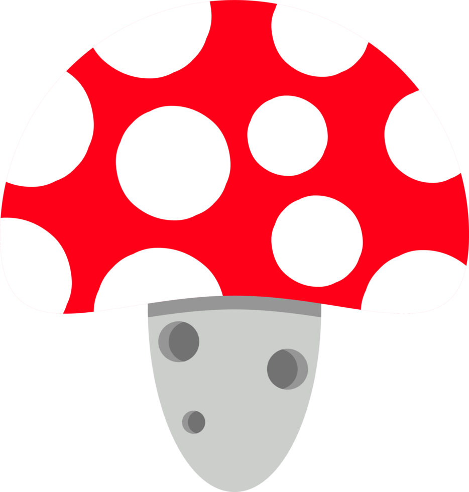 Cute and Simple Red Mushroom with White Spots Illustration png