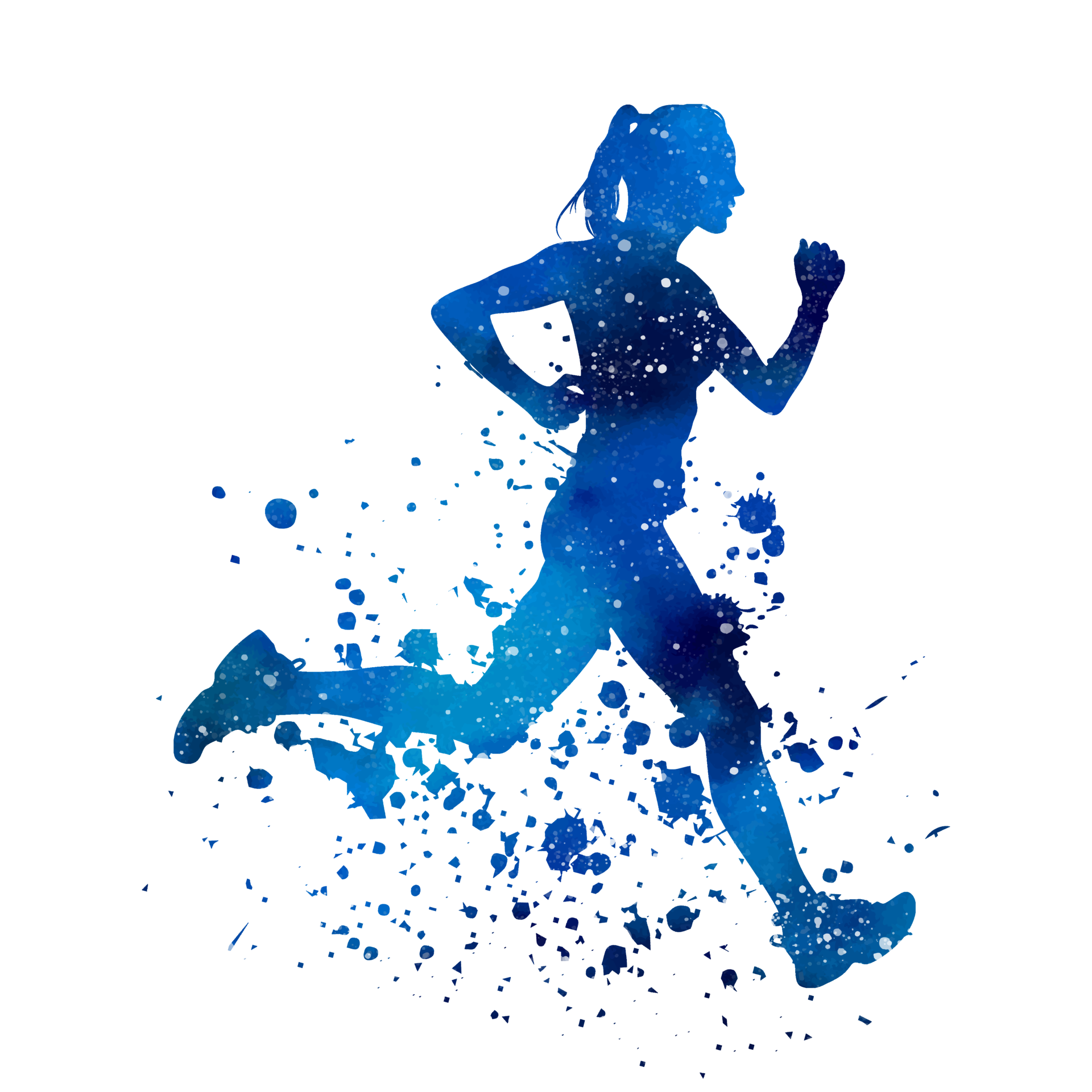 silhouette ragazza in esecuzione png, femmina corridore sublimazione