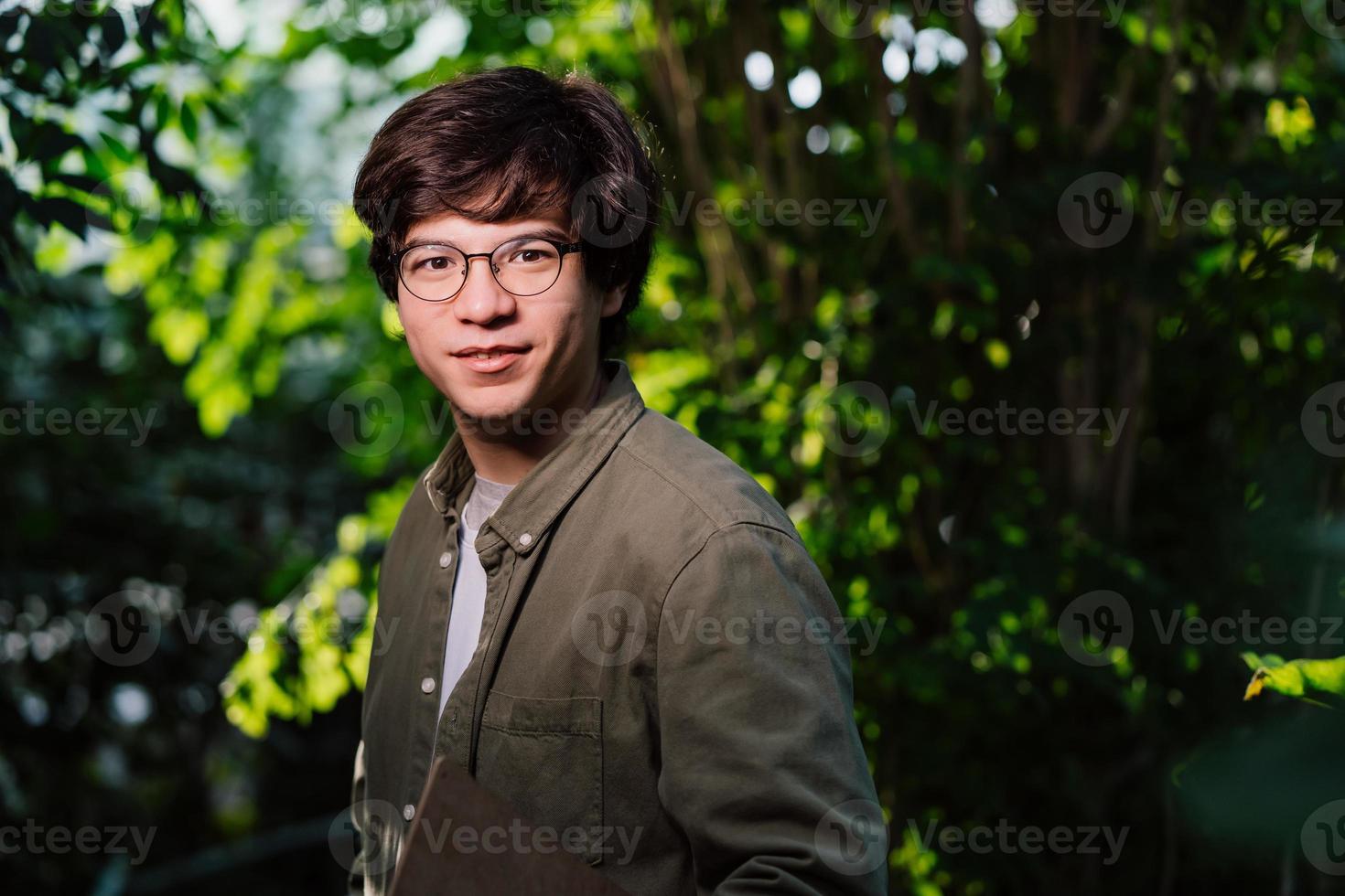 Nature protection and wildlife preservation concept. Male scientist looking at the camera photo