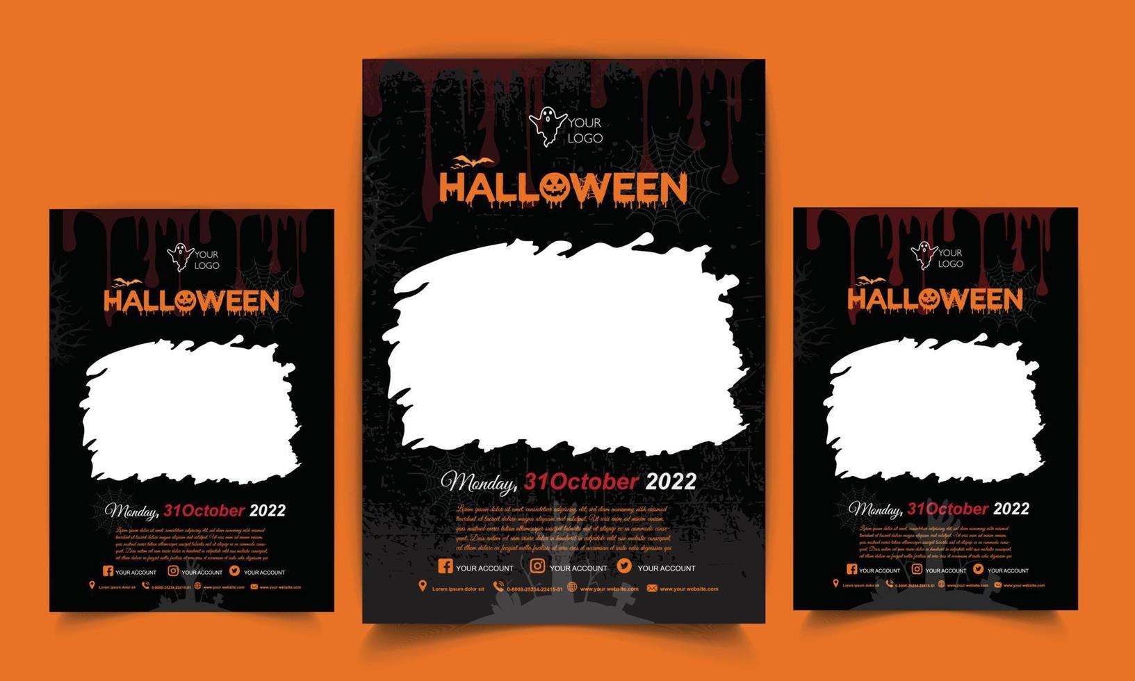 nuevo cartel de volante de fiesta de halloween 2022 lll nueva plantilla para celebración de fiesta de halloween 2022 totalmente editable fácil de personalizar vector