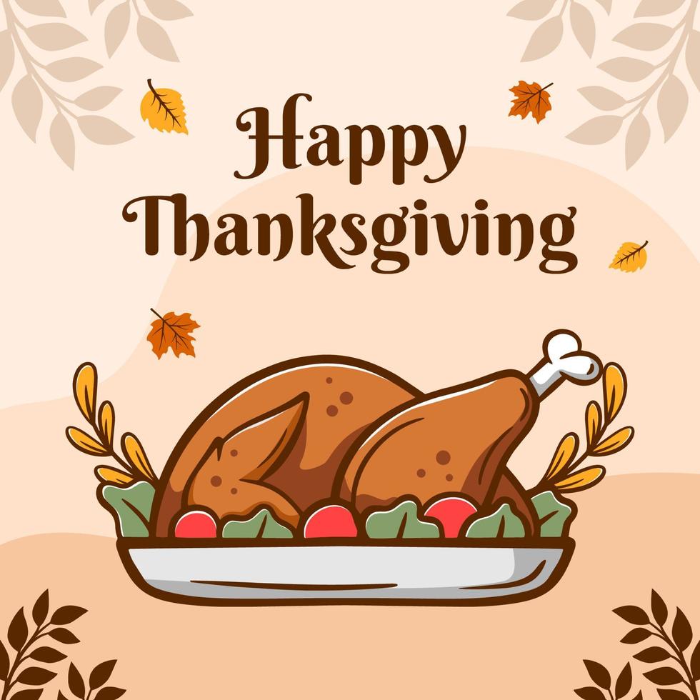 Thanksgiving day banner with hand drawn turkey vector