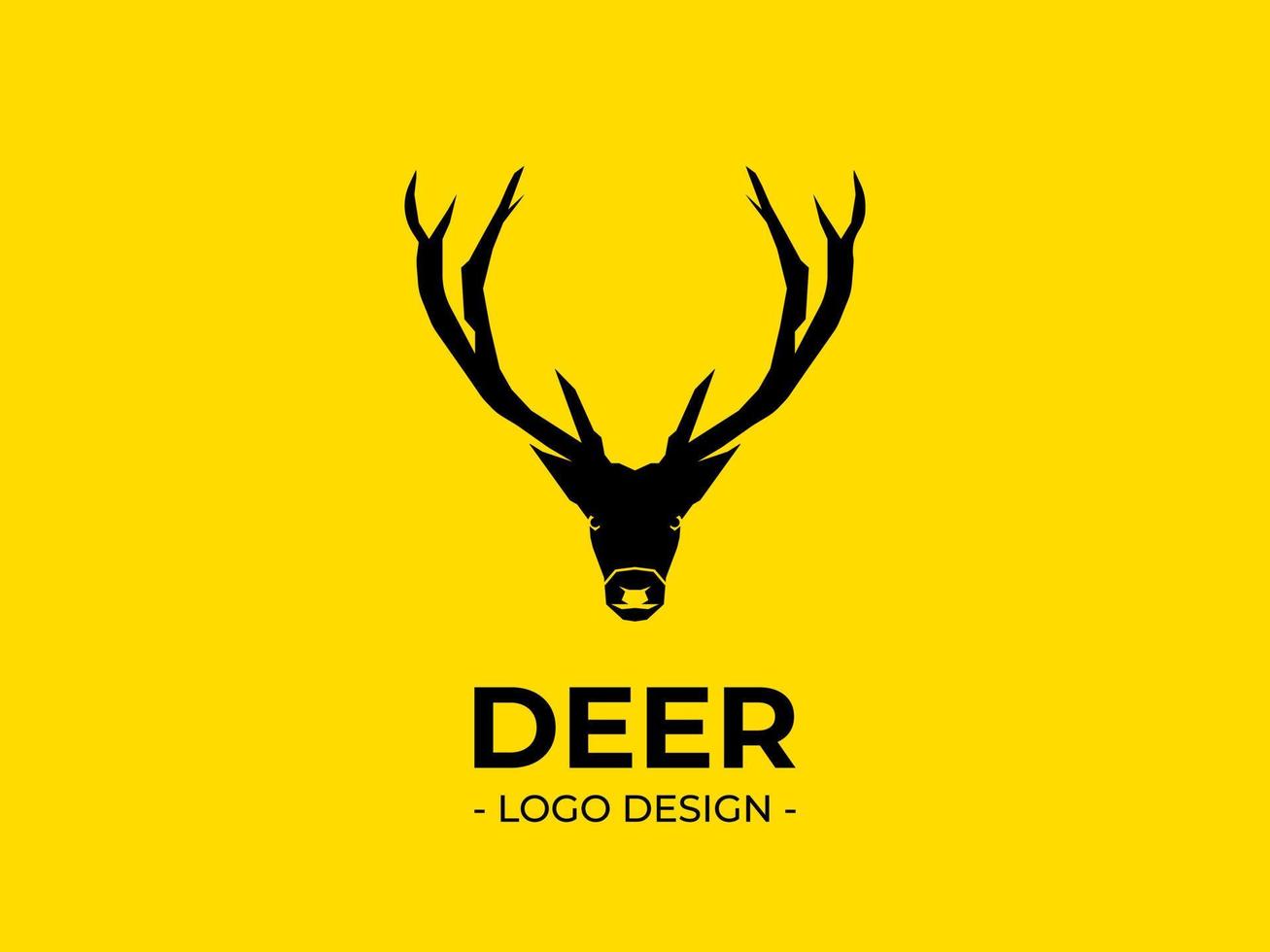 el diseño del logotipo del ciervo negro con un fondo amarillo es adecuado para ser utilizado como logotipo de empresa o como referencia de diseño de logotipo. vector