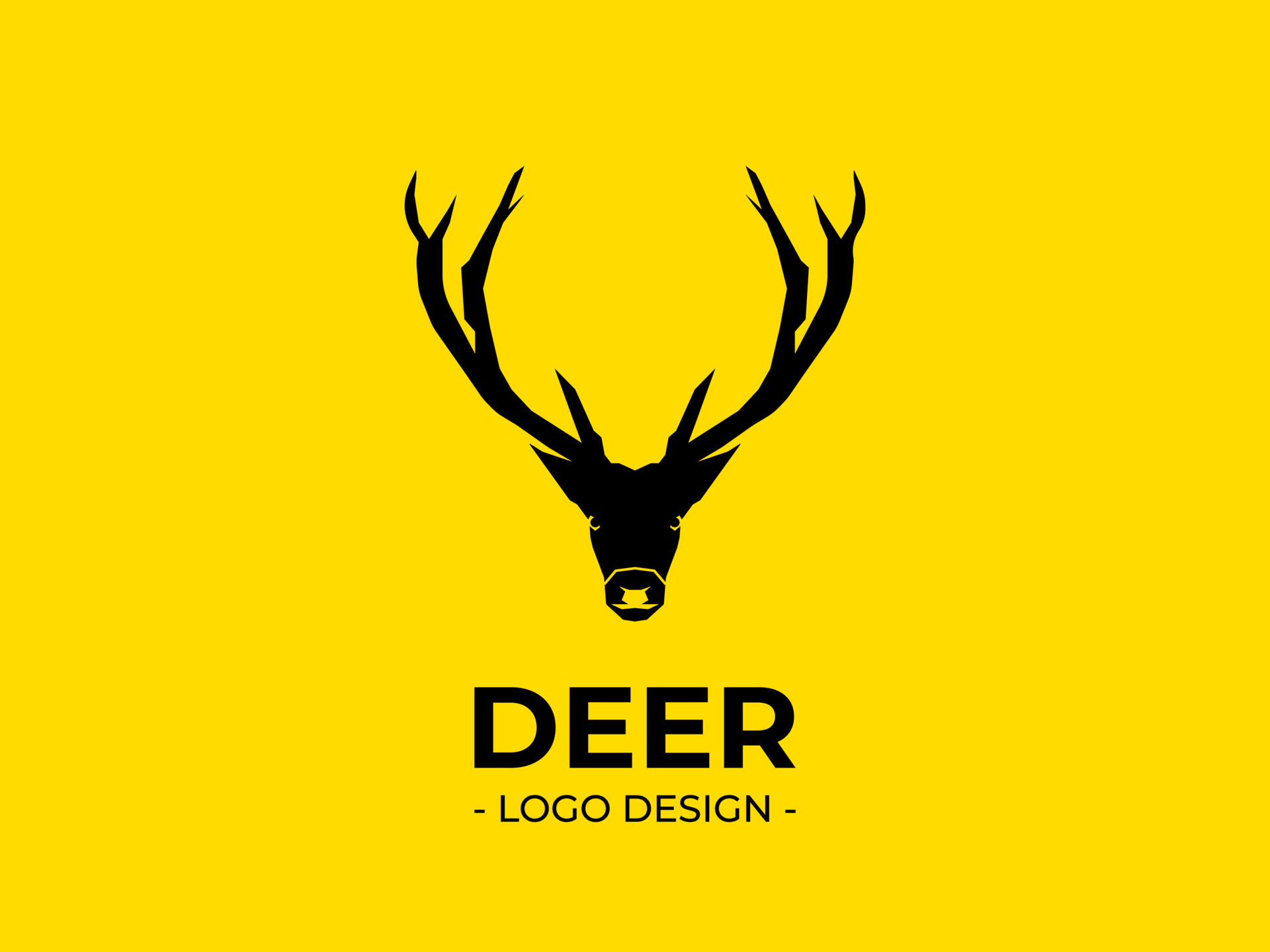 The black deer logo design with a yellow background is suitable to be used  as a company logo or as a logo design reference. 11743348 Vector Art at  Vecteezy