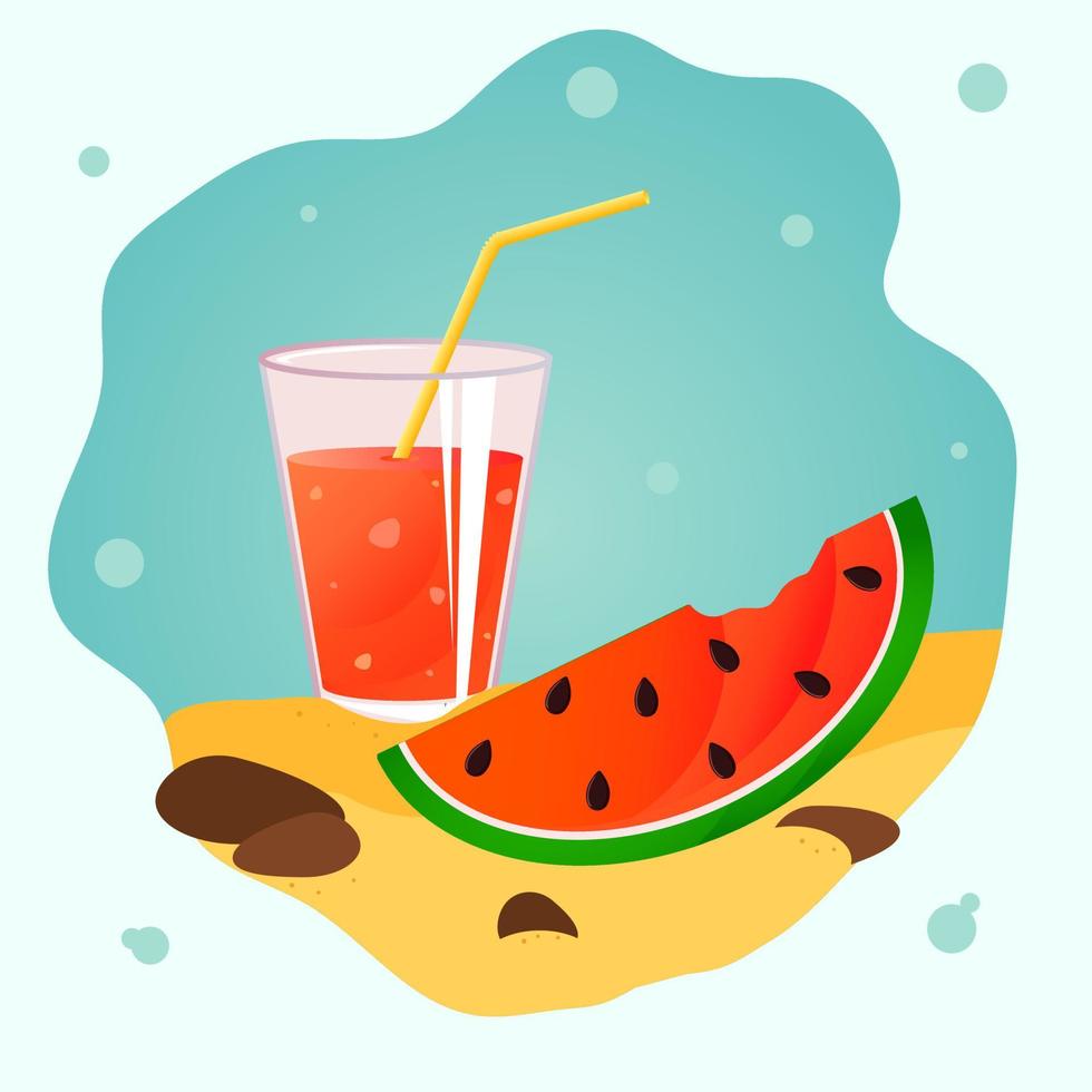 Watermelon Fresh, Sand, Watermelon vector