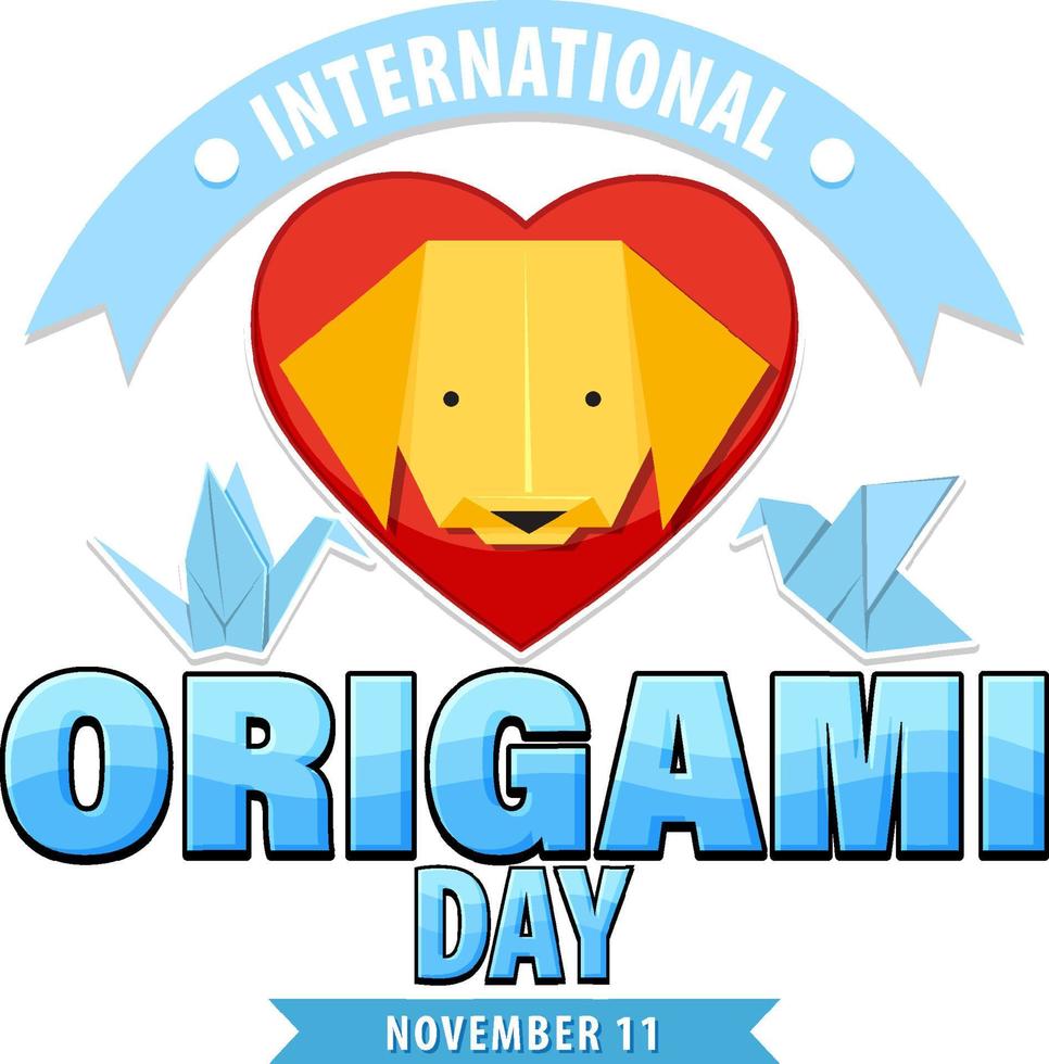 International Origami Day Banner Design vector