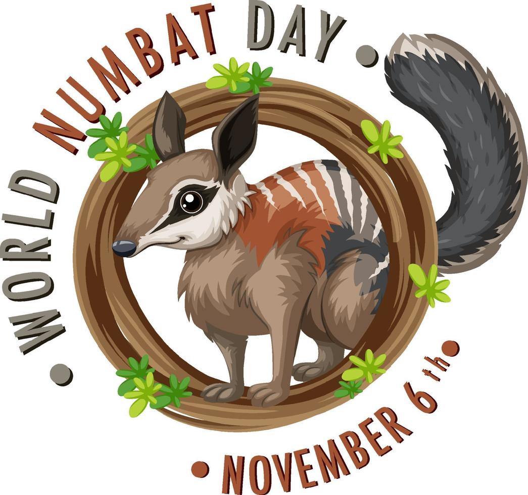World Numbat Day Logo Concept vector