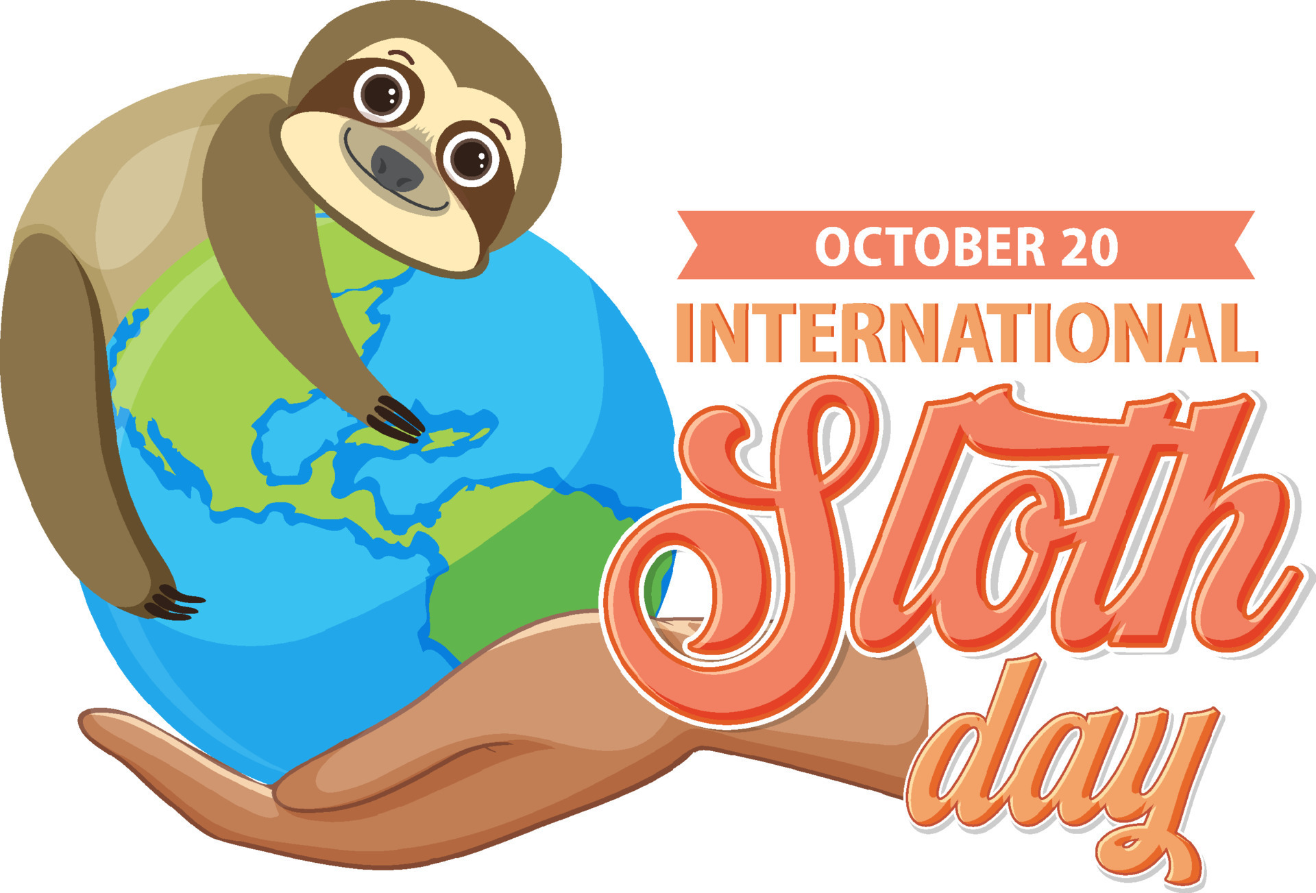 International sloth day banner concept vector 11743589 Vector Art at