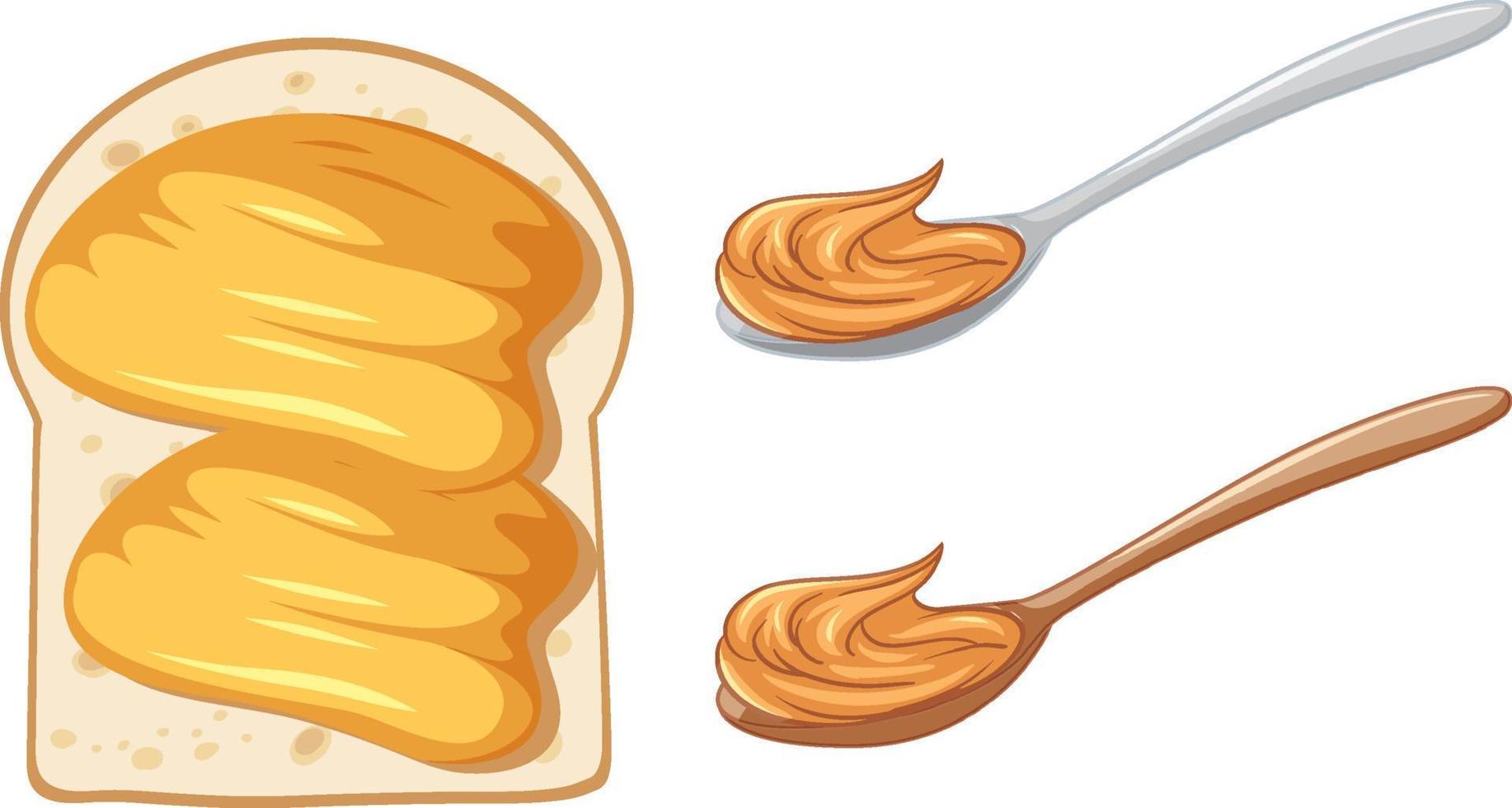 Bread with butter in cartoon style vector