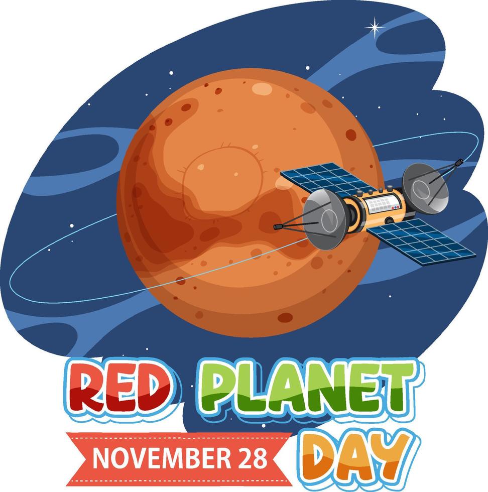 Red Planet Day Banner Design vector