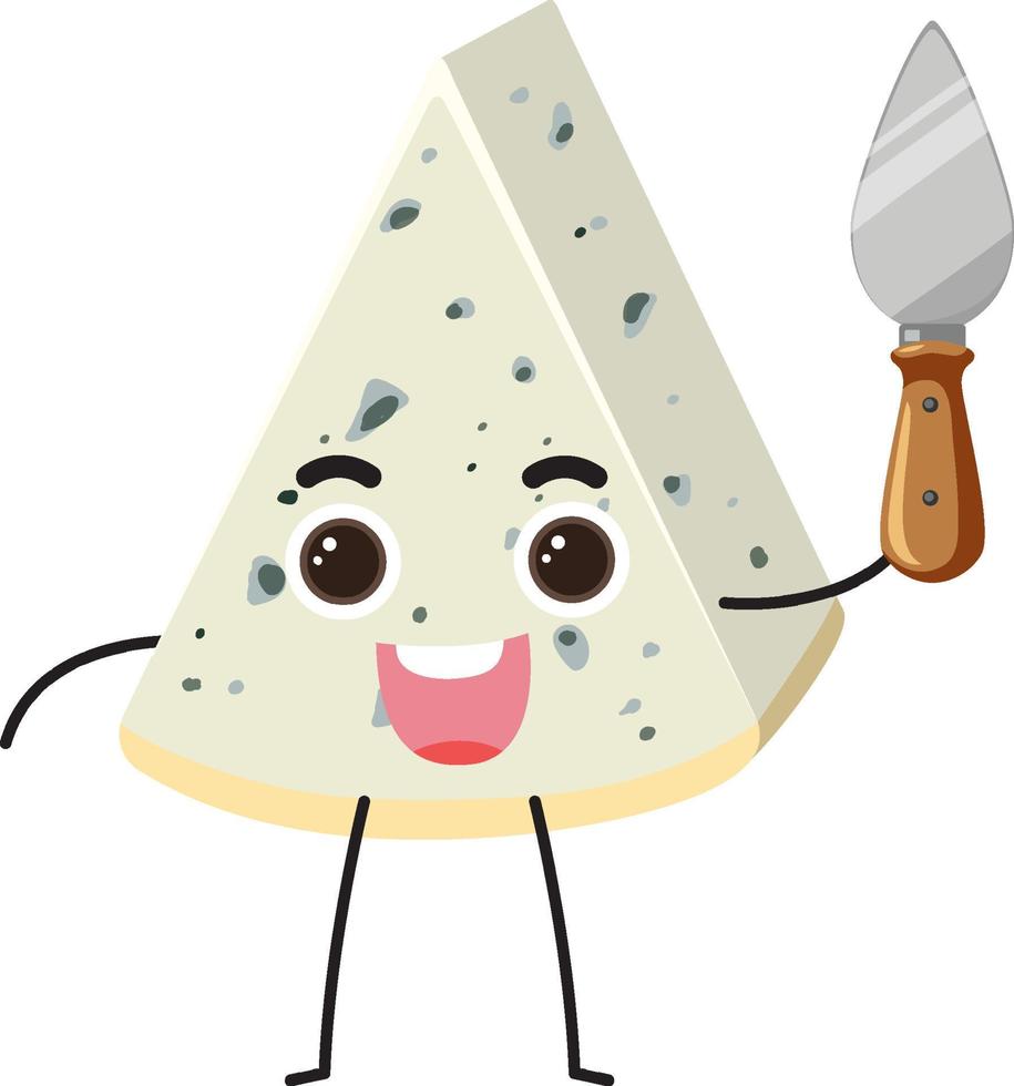 Blue cheese cartoon character isolated vector