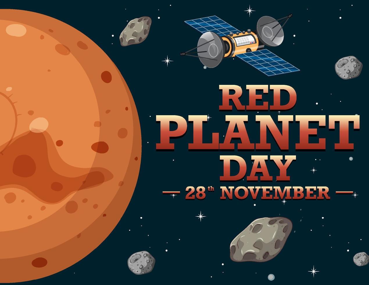 Red Planet Day Poster Template vector