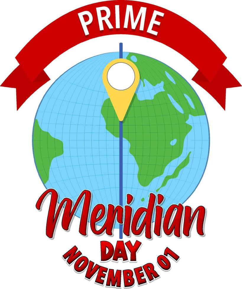 Prime Meridian Day Logo Concept vector