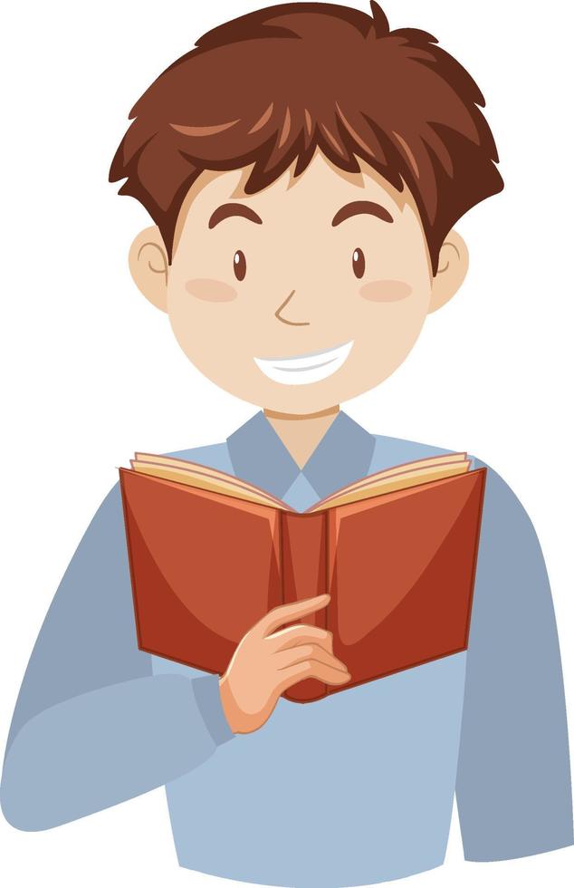 Cartoon flat style of a man reading book vector