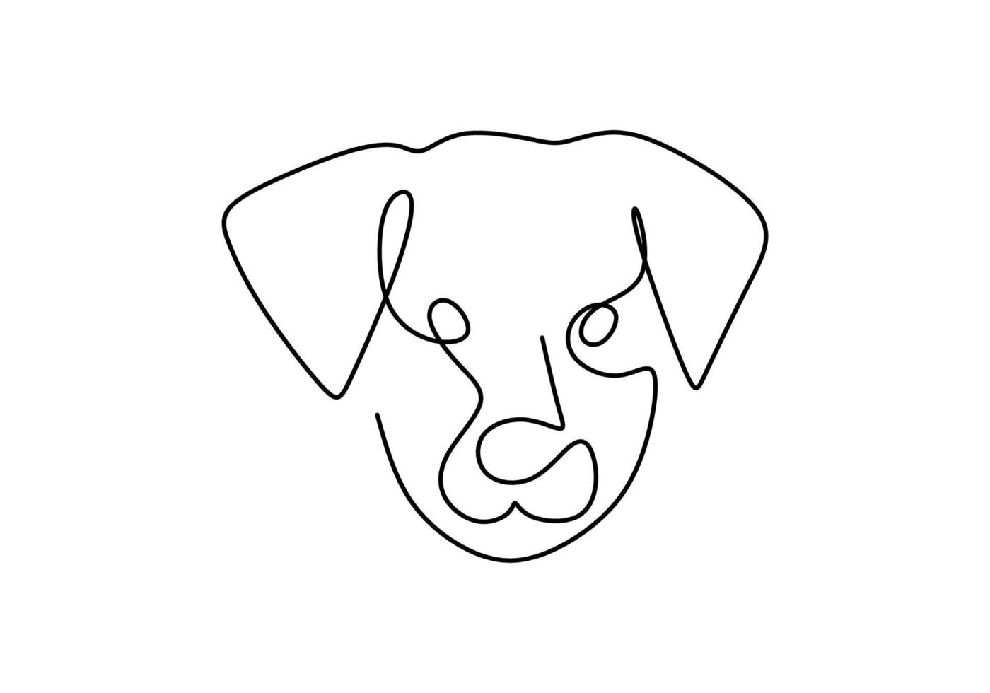 One continuous single line of dog head for international dog day vector