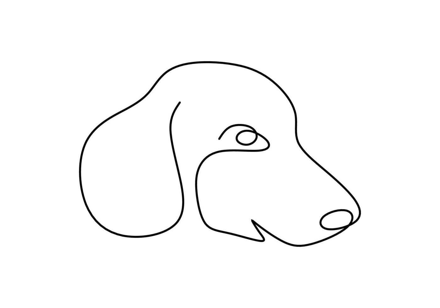 One continuous single line of dog head for international dog day vector