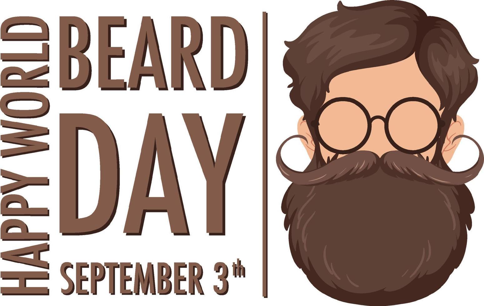 cartel del 3 de septiembre del día mundial de la barba vector