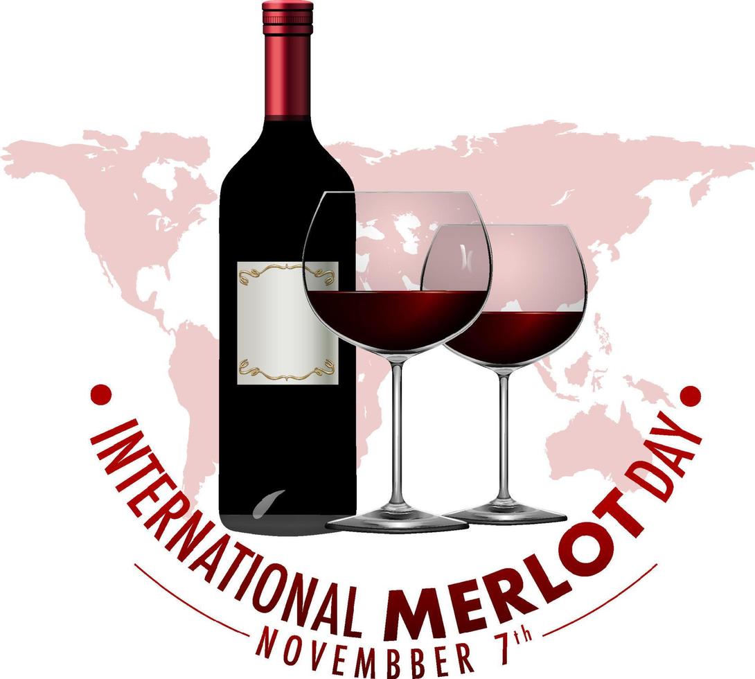 diseño de banner del día internacional del merlot vector