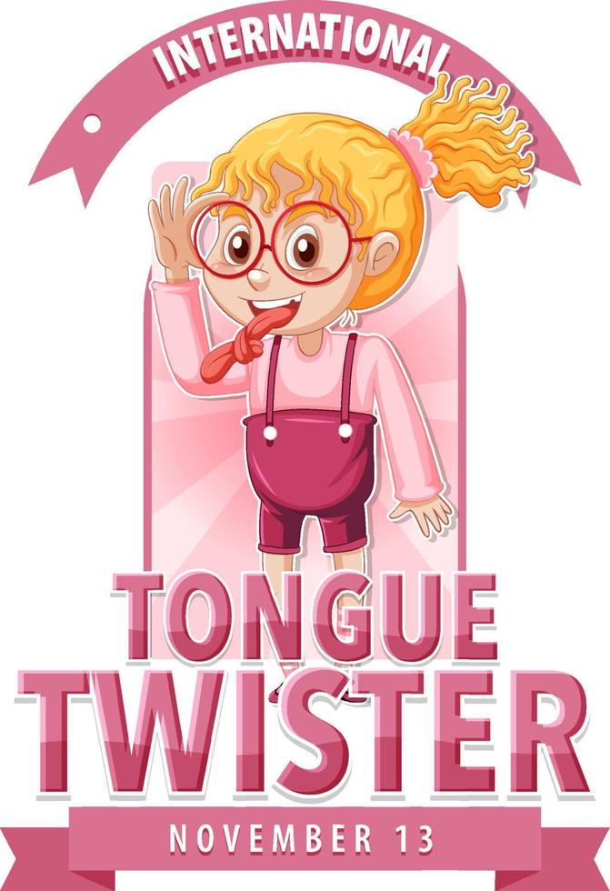 International tongue twister day logo design vector