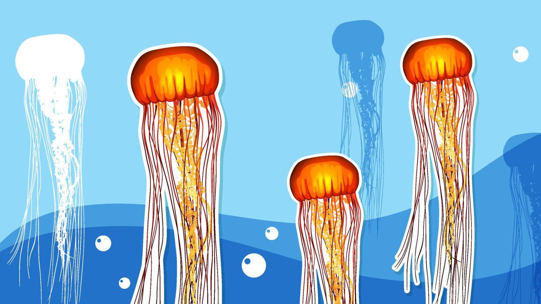 Thumbnail design with jellyfish vector