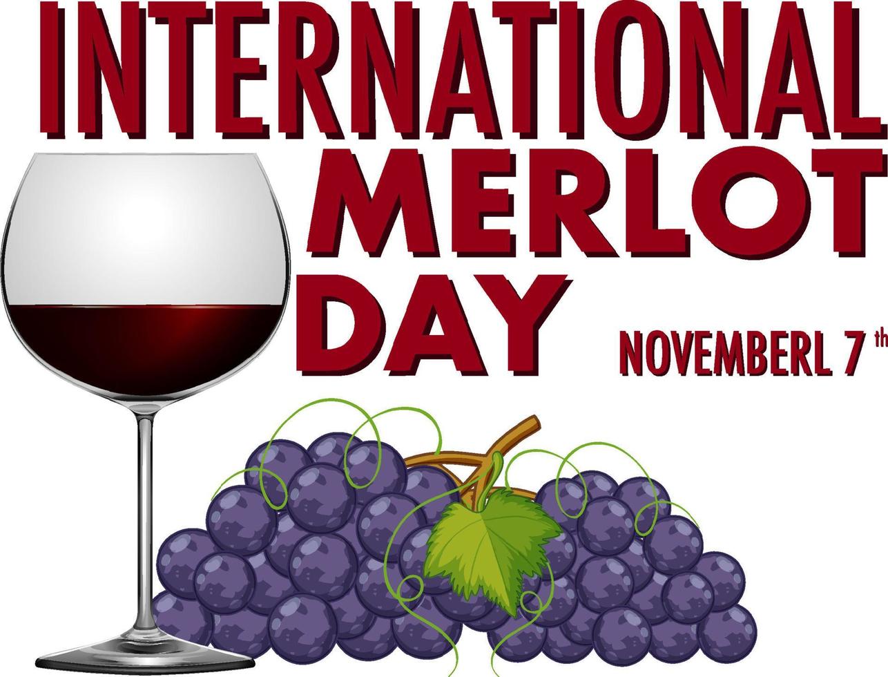 diseño de banner del día internacional del merlot vector