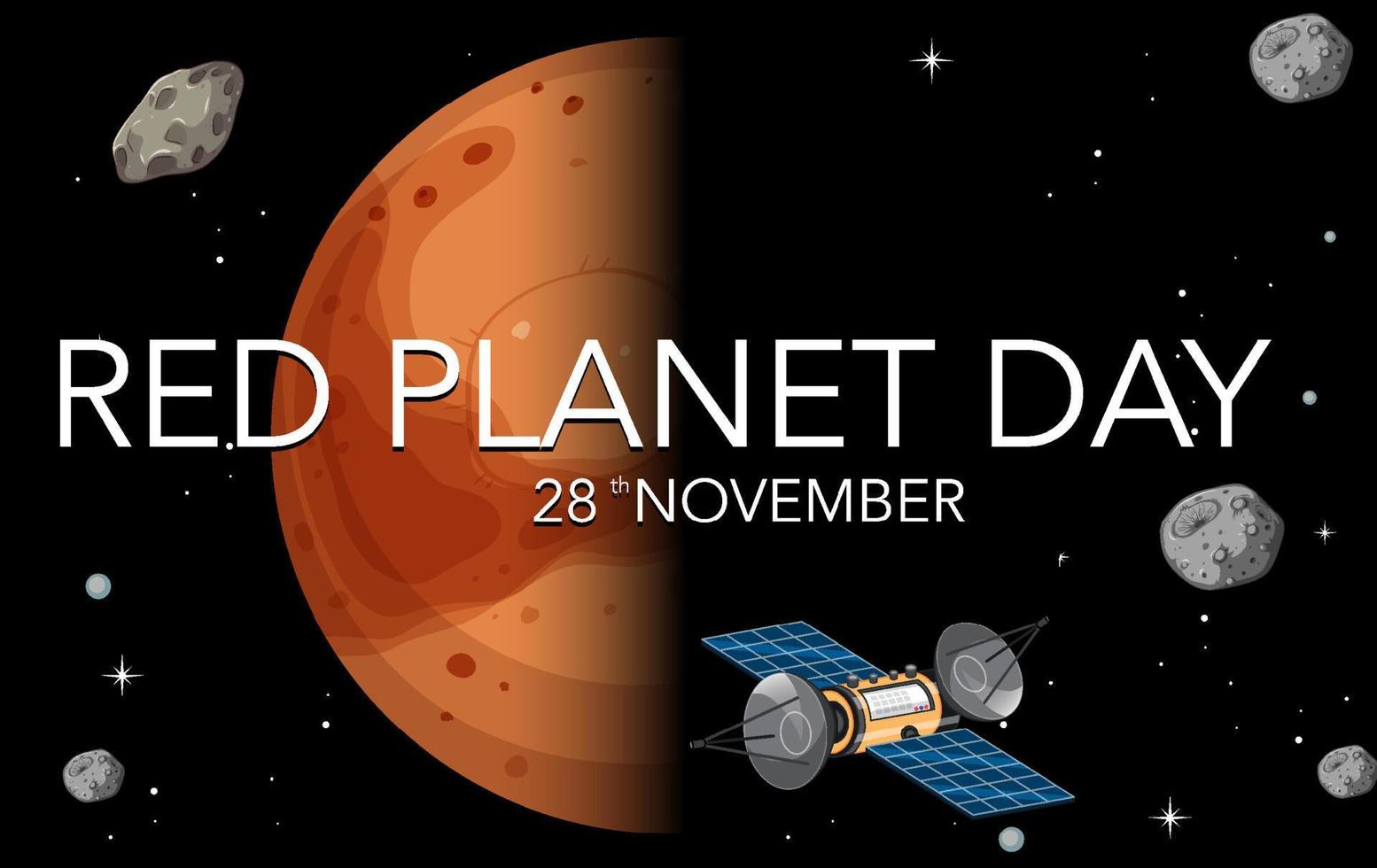 Red Planet Day Poster Template vector