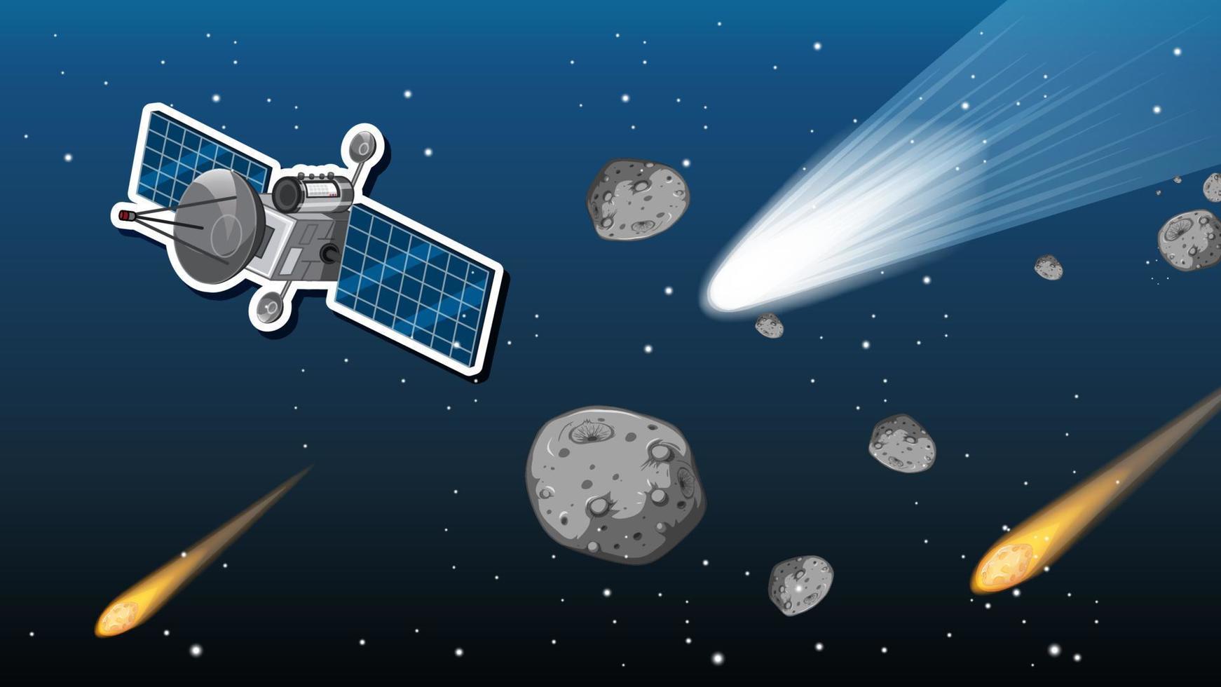 Thumbnail design with satellite galaxy vector