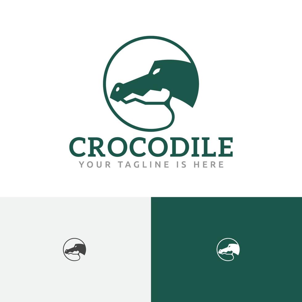 Crocodile Alligator Wild Reptile Animal Nature Wildlife Logo vector