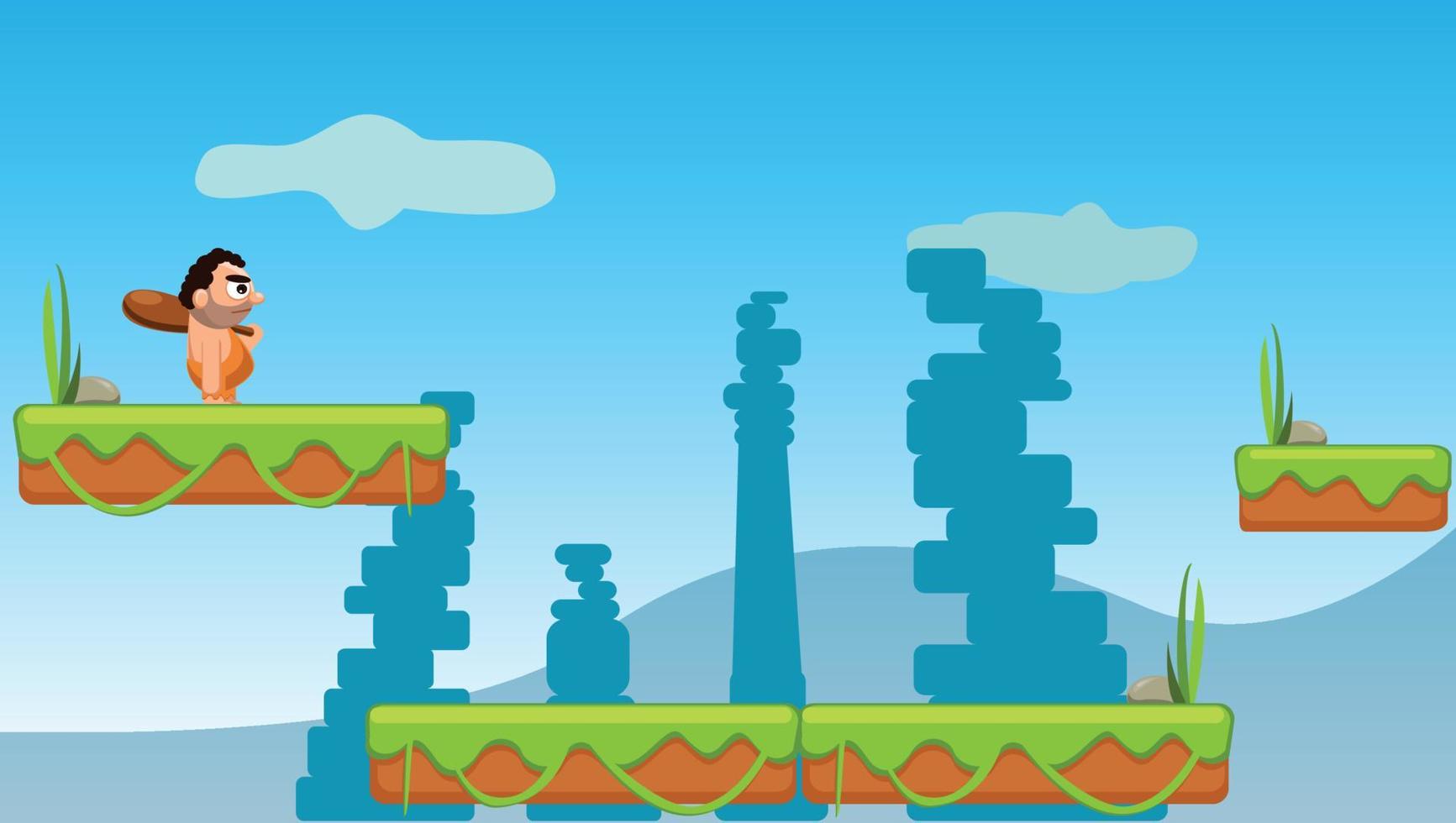 Platform Game Background Free Vector