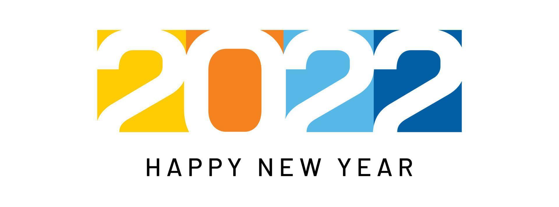 feliz año nuevo 2022, banner horizontal. plantilla de diseño de portada de folleto o calendario. portada del diario de negocios para 20 22 con deseos. El arte de cortar papel. vector