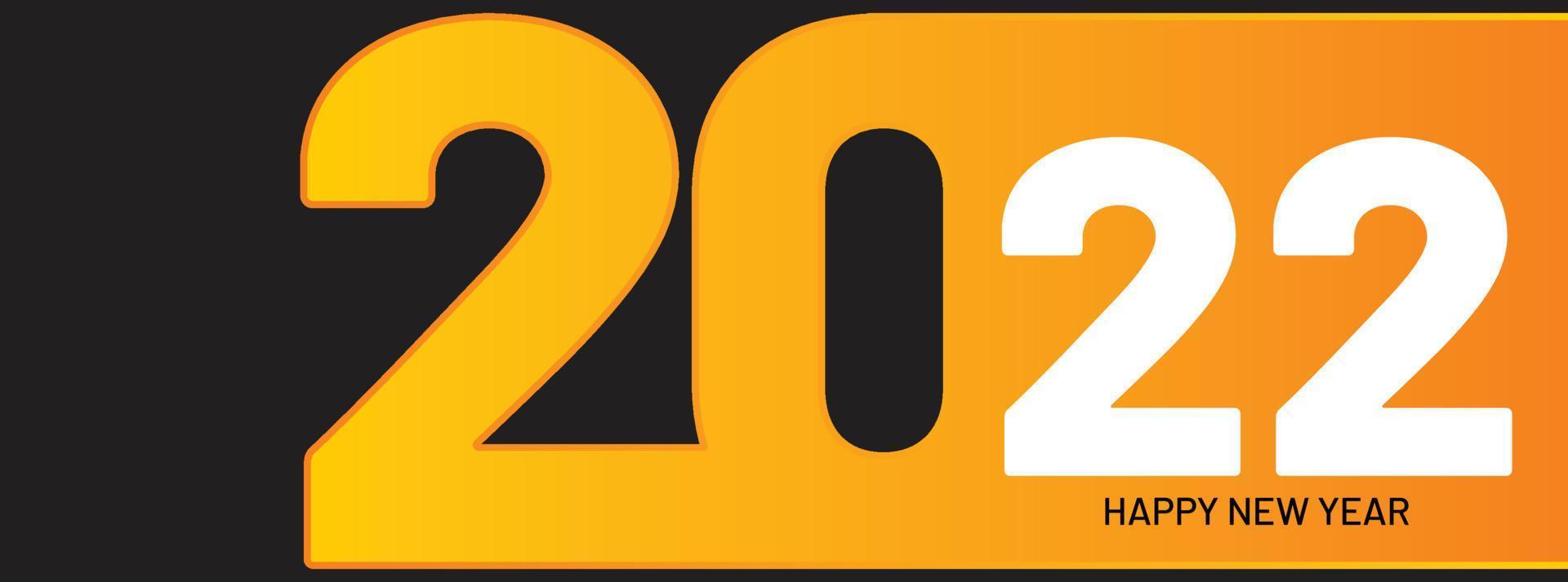 feliz año nuevo 2022, banner horizontal. plantilla de diseño de portada de folleto o calendario. portada del diario de negocios para 20 22 con deseos. El arte de cortar papel. vector