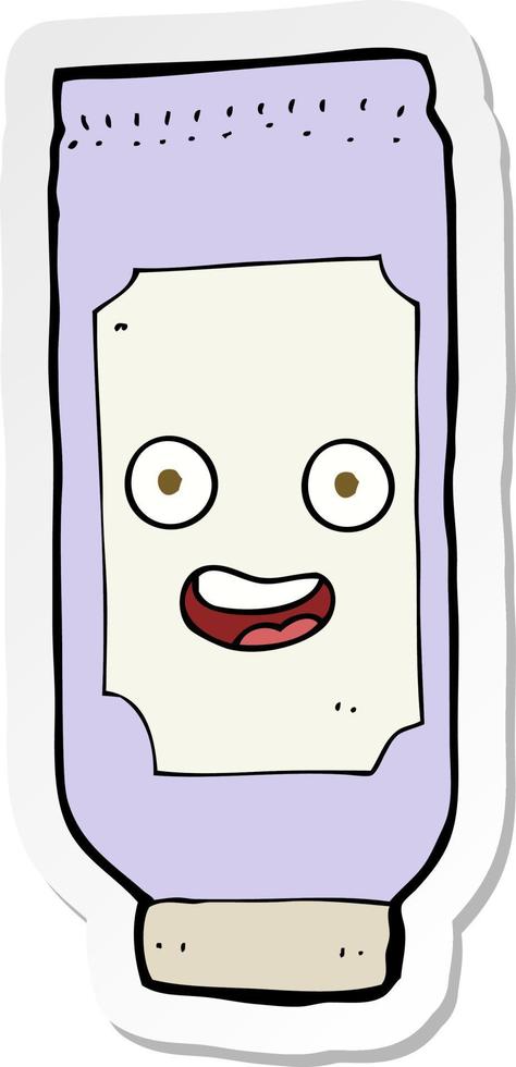 sticker of a cartoon tube of cream vector