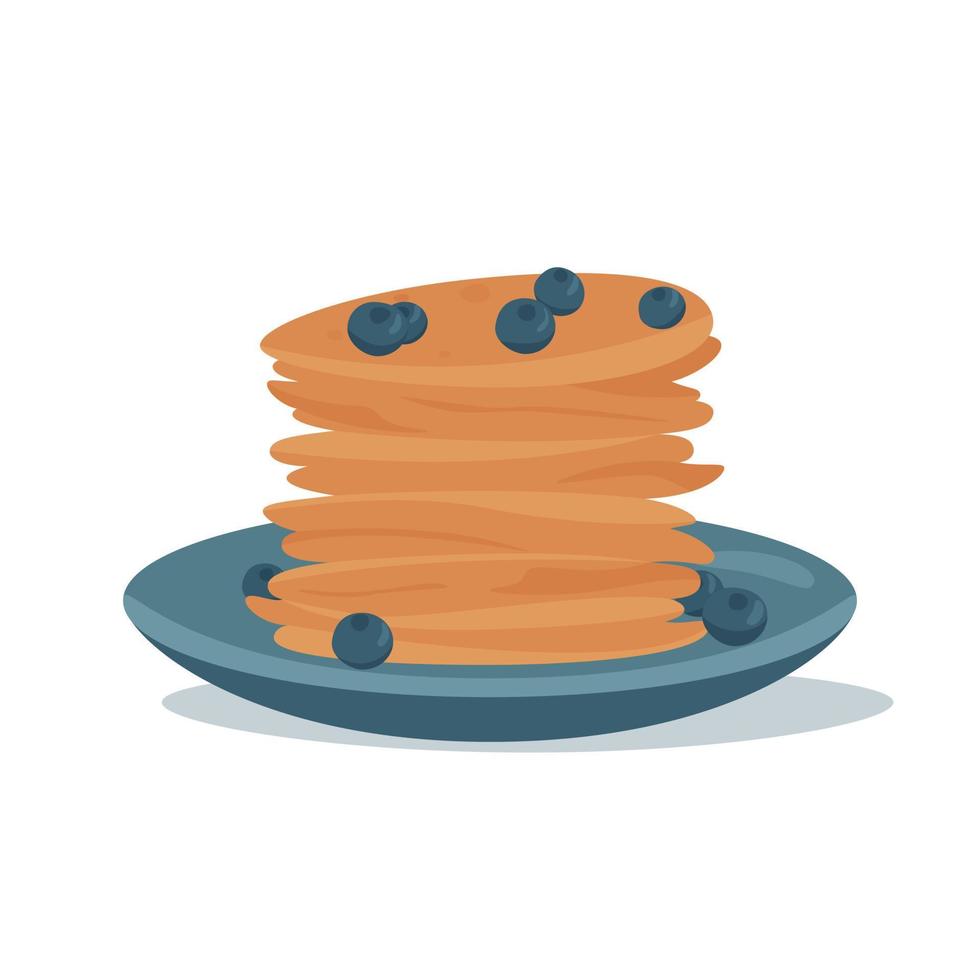 stack of pancakes on the plate vector