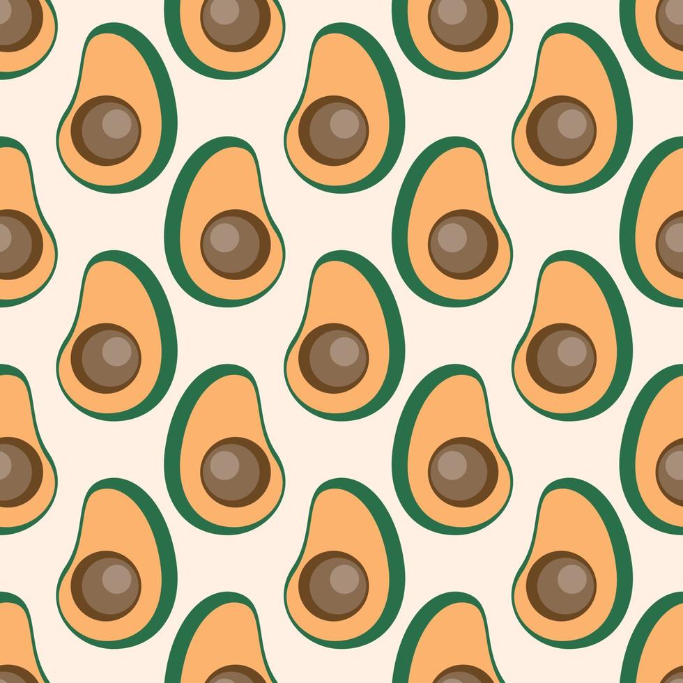 avocado seamless pattern vector