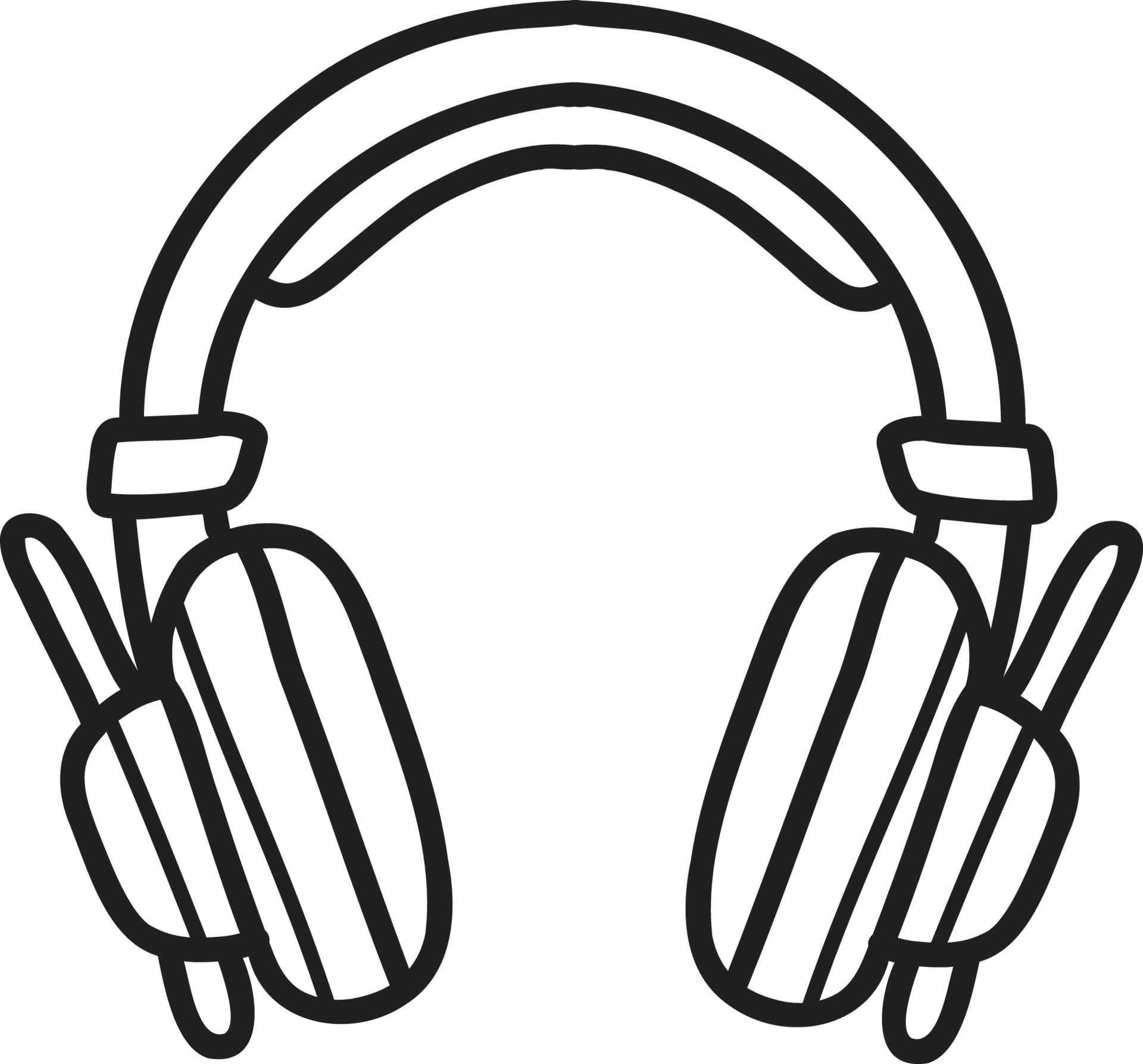 Hand Drawn over ear headphones illustration 11745736 Vector Art at Vecteezy
