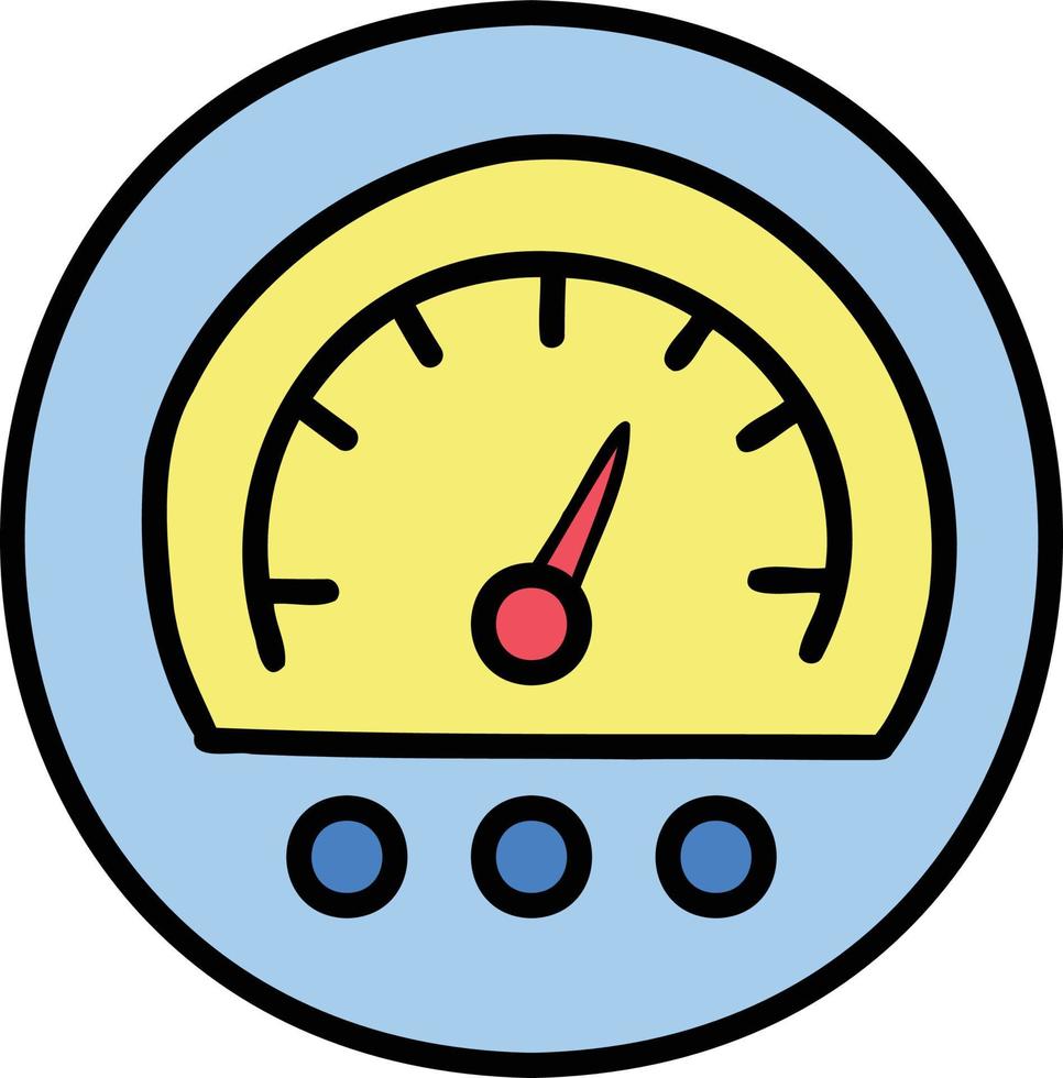 Hand Drawn speedometer illustration vector