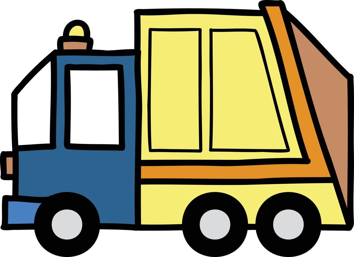 dibujado a mano ilustración de camión de basura vector