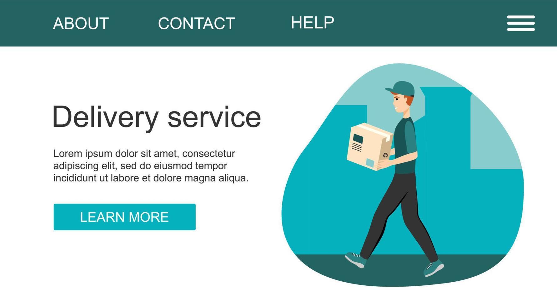 Fast delivery service concept flat vector illustration