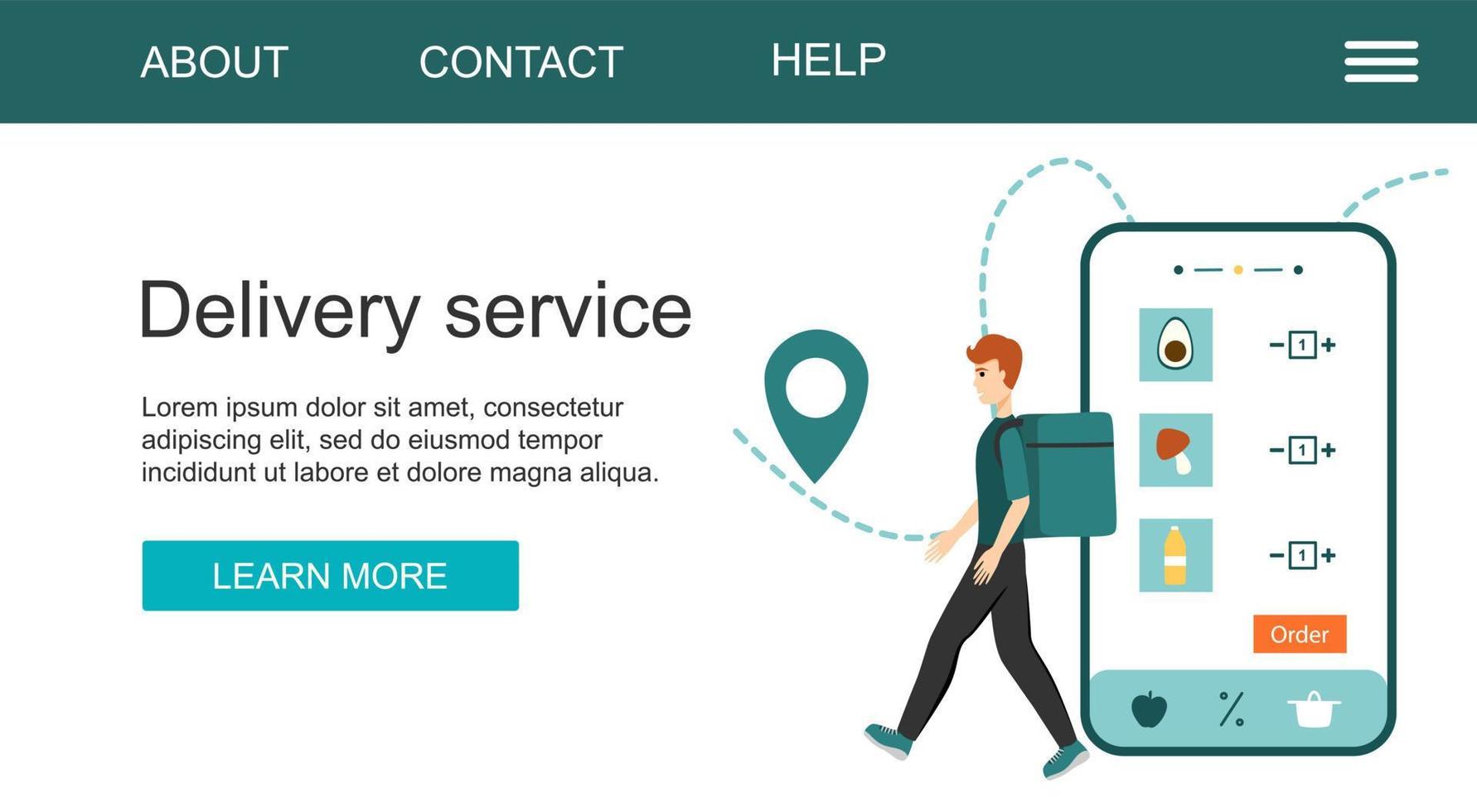 Fast delivery service concept flat vector illustration