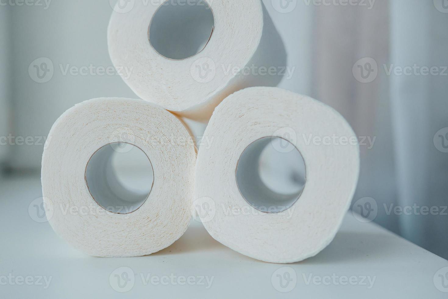 Toilet paper shortage concept with stacked rolls 11745924 stock photo