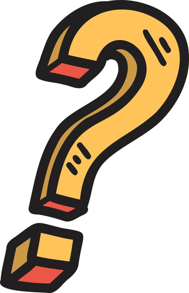Hand Drawn question mark illustration vector